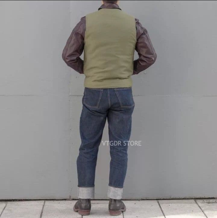 N-1 デッキベスト　カーキ　４０　ミリタリーベスト　アメカジ バイク