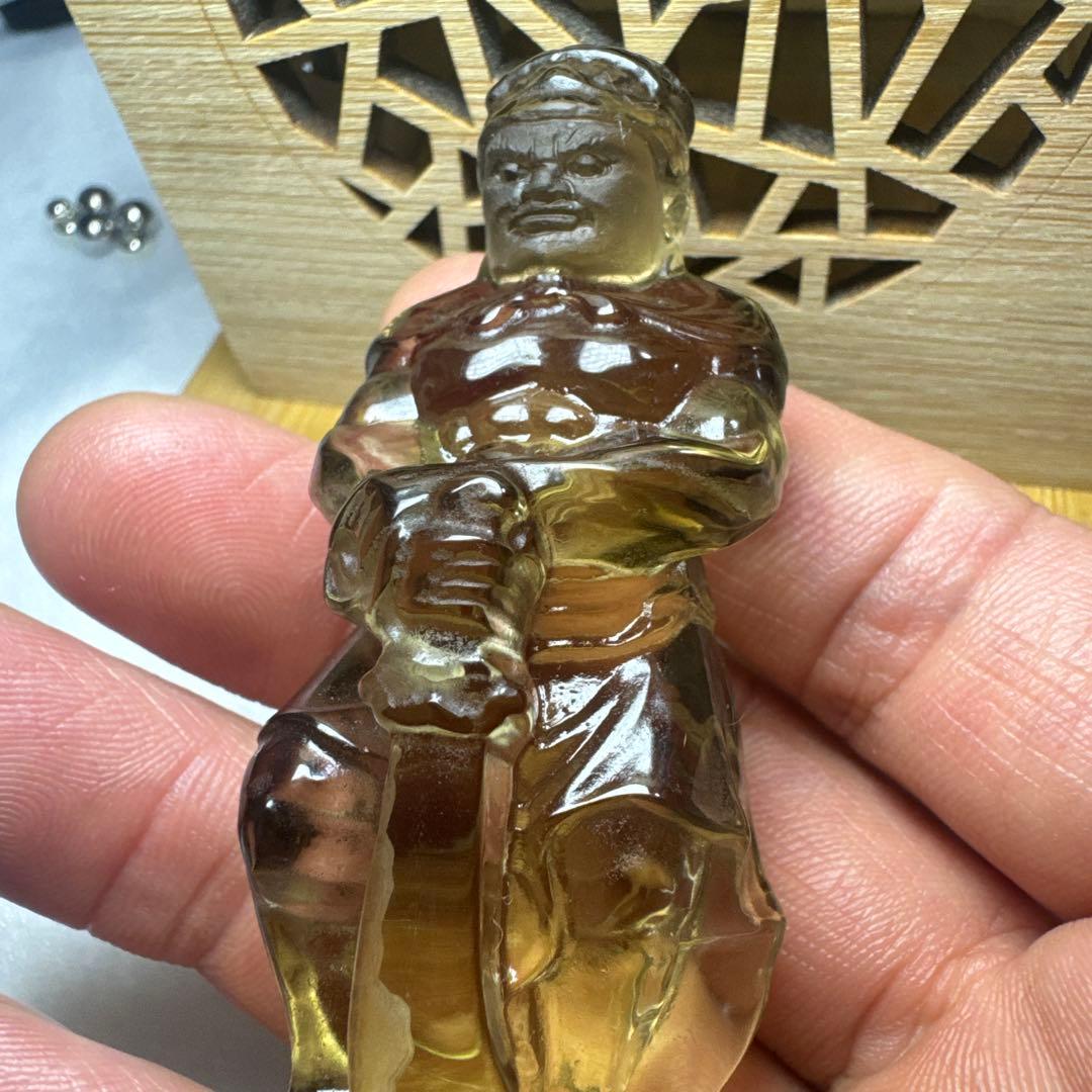 【高級品質】希少 スモーキーゼウスシトリン 不動明王 彫刻