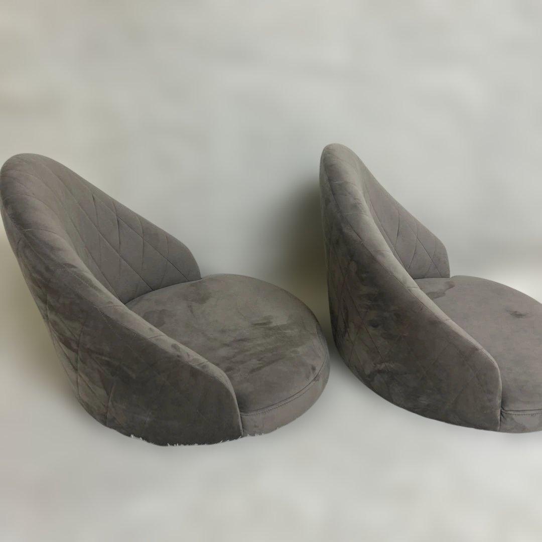 【美品】2個セット　LOWYA ローソファ　座椅子　コンパクト　ベルベット調