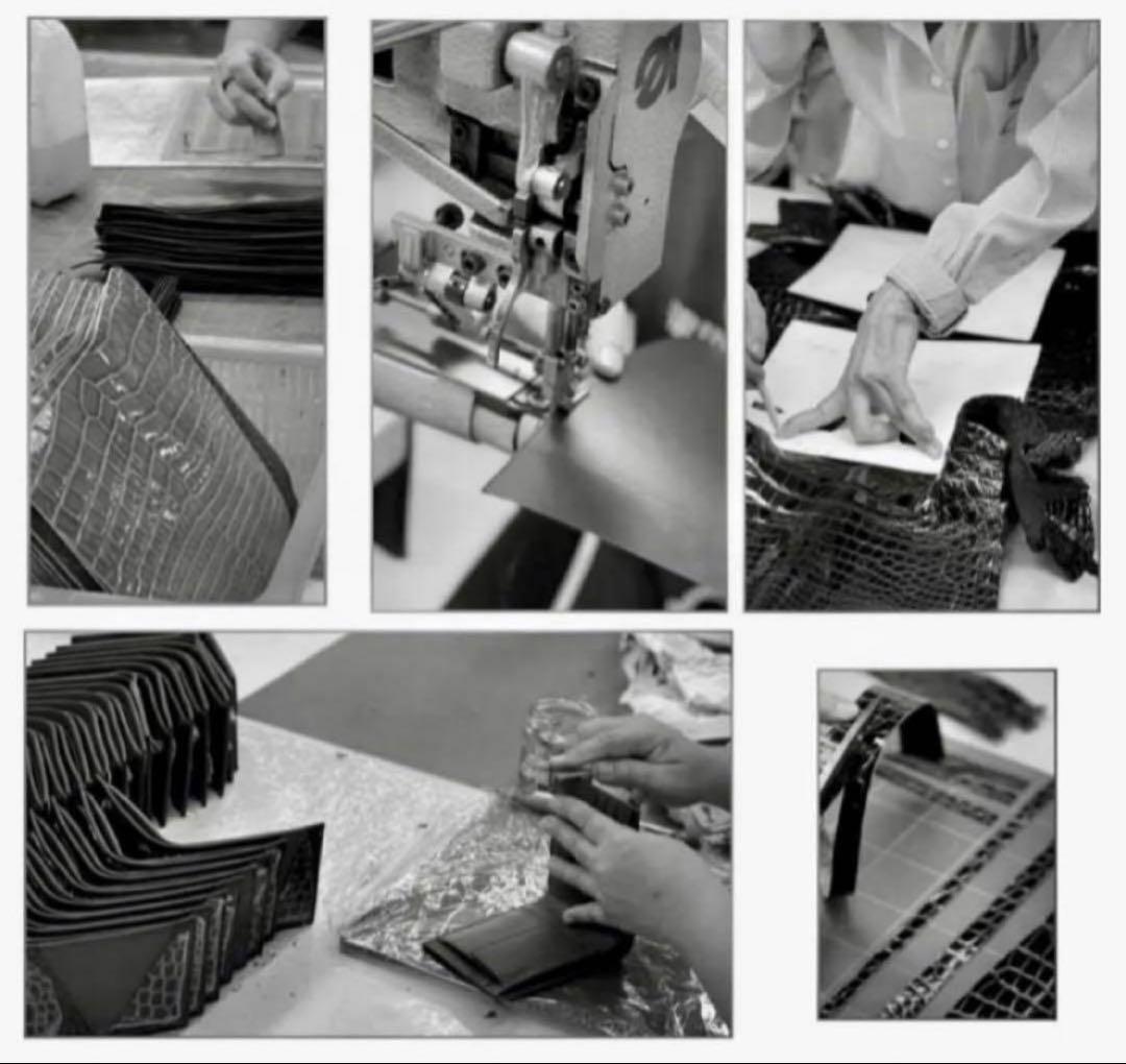 クロコダイル財布 516-2レディース長財布 シャイニング ワニ革 レッド