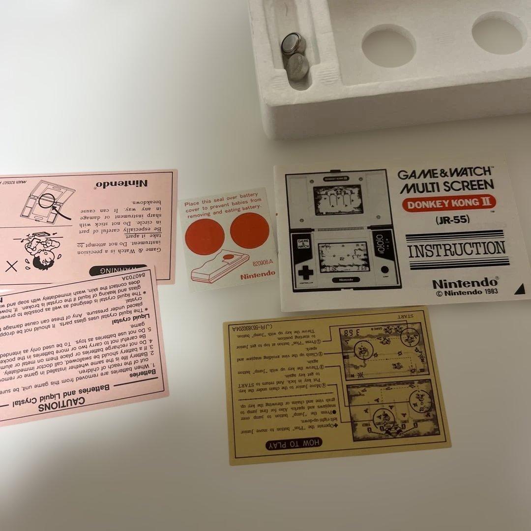 ゲーム&ウォッチ ドンキーコングII (JR-55) 本体ほぼ未使用？ 説明書