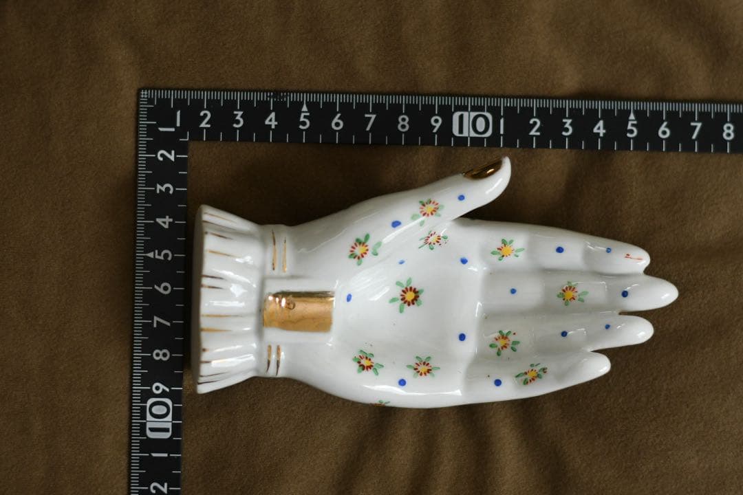 花柄　手形装飾品　ハンドトレイ　ヴィンテージ