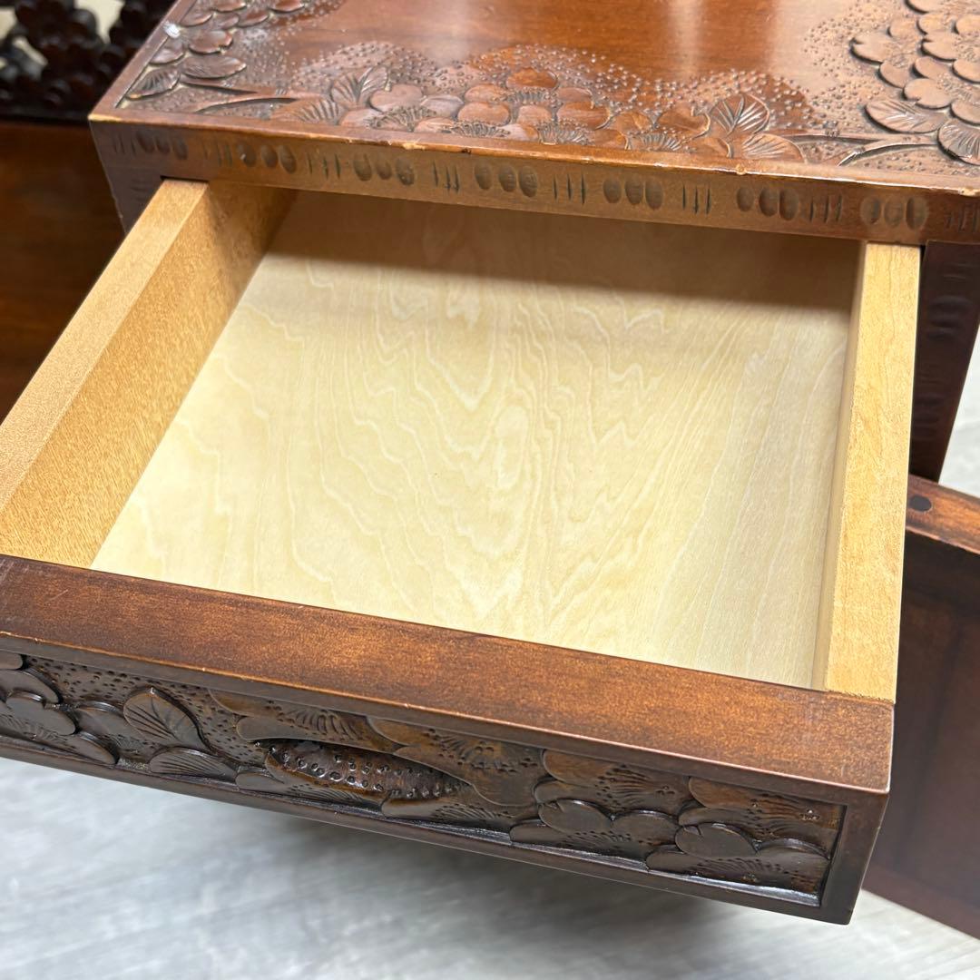 【元祖 軽井沢彫】軽井沢彫 鏡台　桜 さくら彫刻 大阪屋家具店　ドレッサー