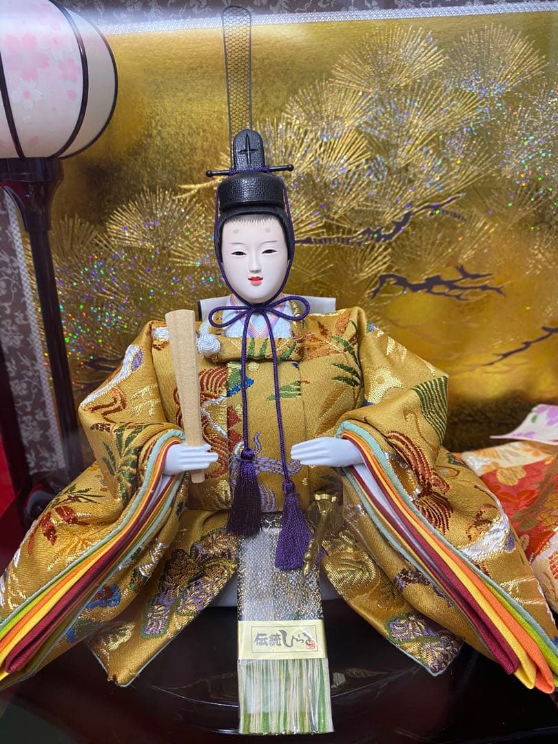 東京久月　雛人形　親王飾りアクリルケース入・間口約５６×奥行約３３×高さ約４０㎝