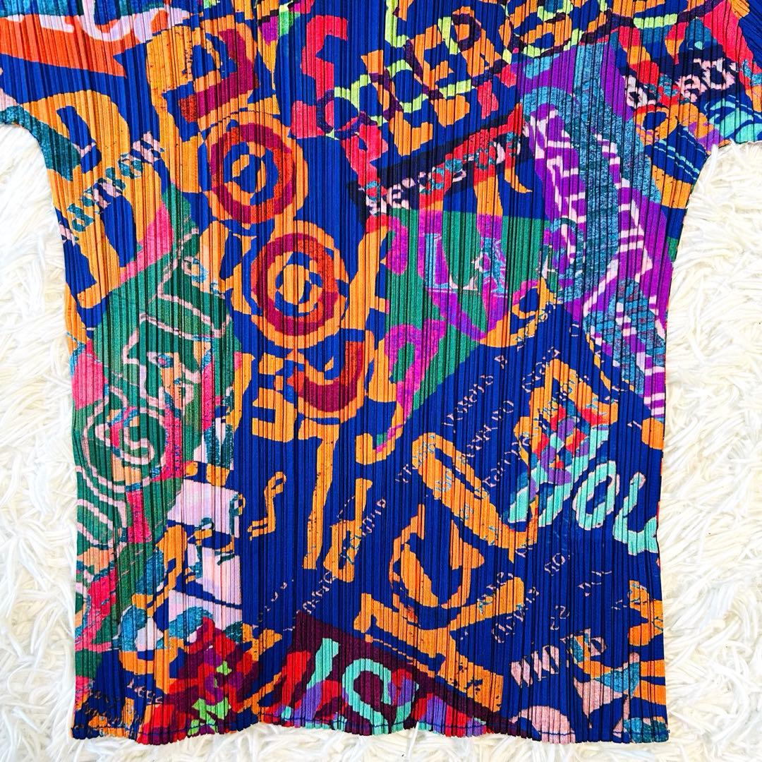 プリーツプリーズ グラフィックアート カットソー 長袖 イッセイミヤケ