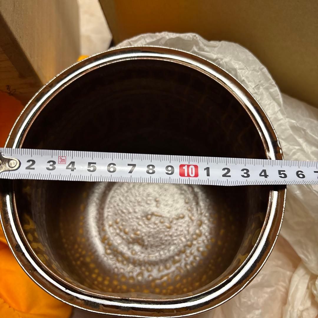 茶道具　耳付き水指　高取　亀井楽山作　木箱付き