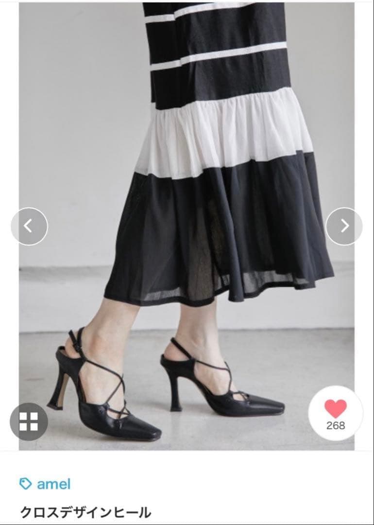 【靴とセット】etoll. ドットチュールレイヤードドレスワンピースとamel靴