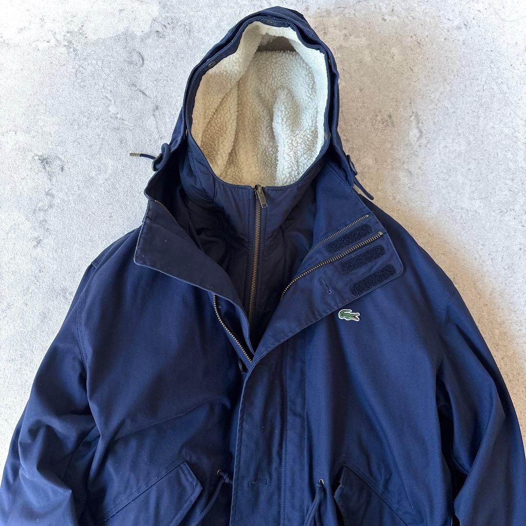 ラコステ 3way 裏ボア モッズコート フィッシュテイルパーカー ネイビーXL