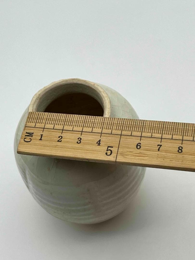 宋時代　定窯　白磁瓜形壺　青白磁 茶入　茶道具　水指　水差し(F-94)