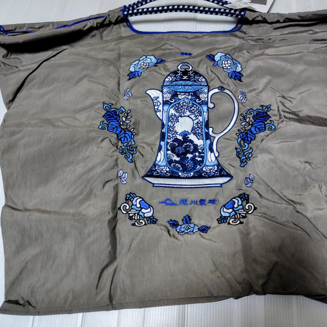 ボールアンドチェーン　エコバッグ　深川製磁　BCポット柄 GRAY グレー L