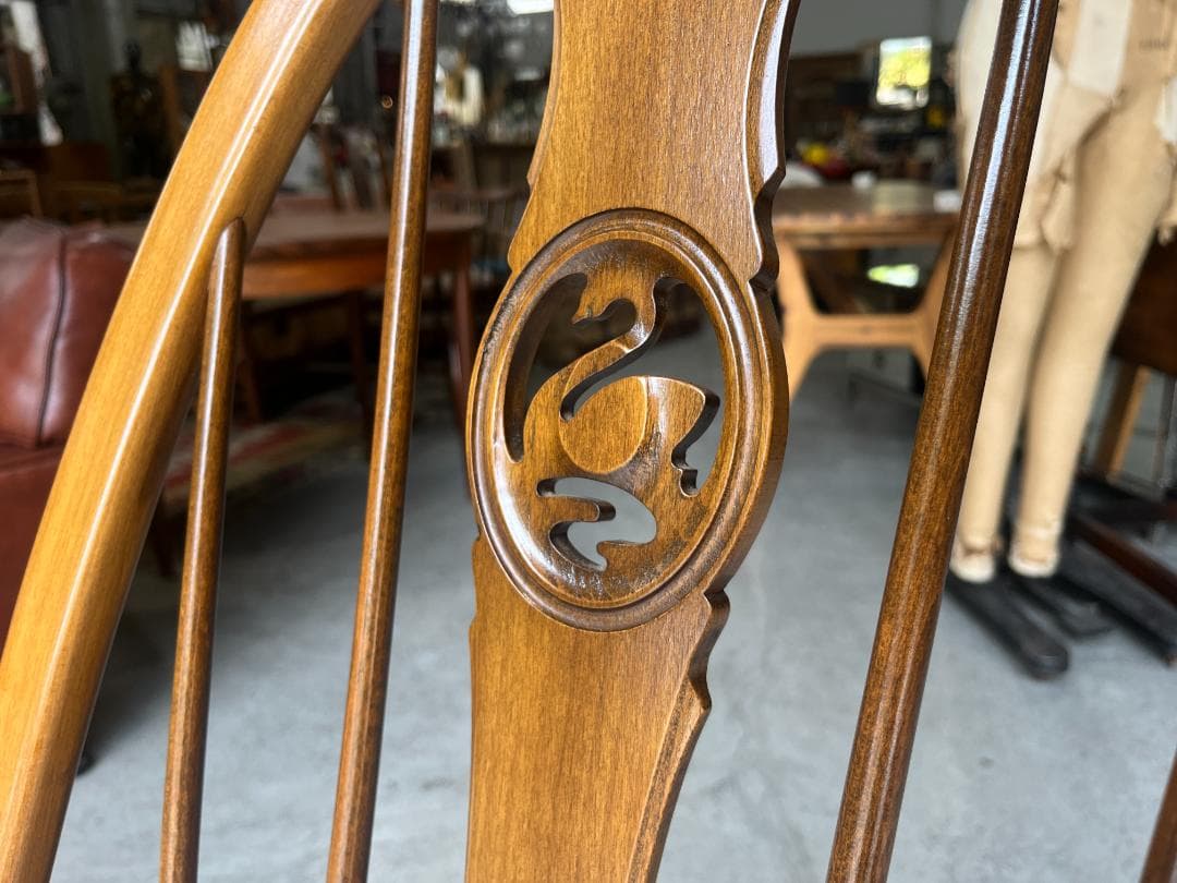 【英国vintage】ERCOL / アーコール　 スワンバックチェア　エルム材