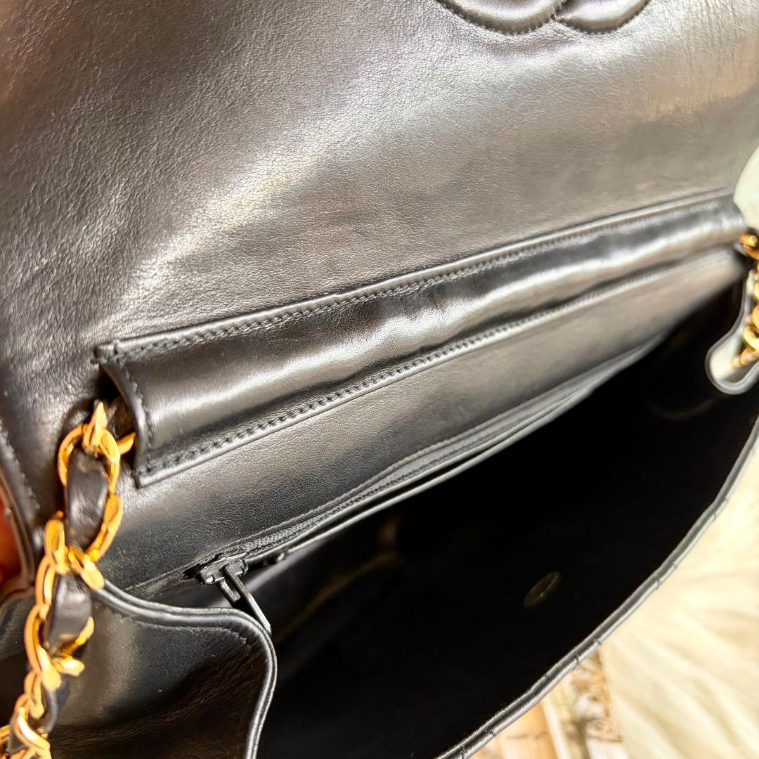 シャネル CHANEL マトラッセ チェーン ショルダーバッグ ラム ブラック