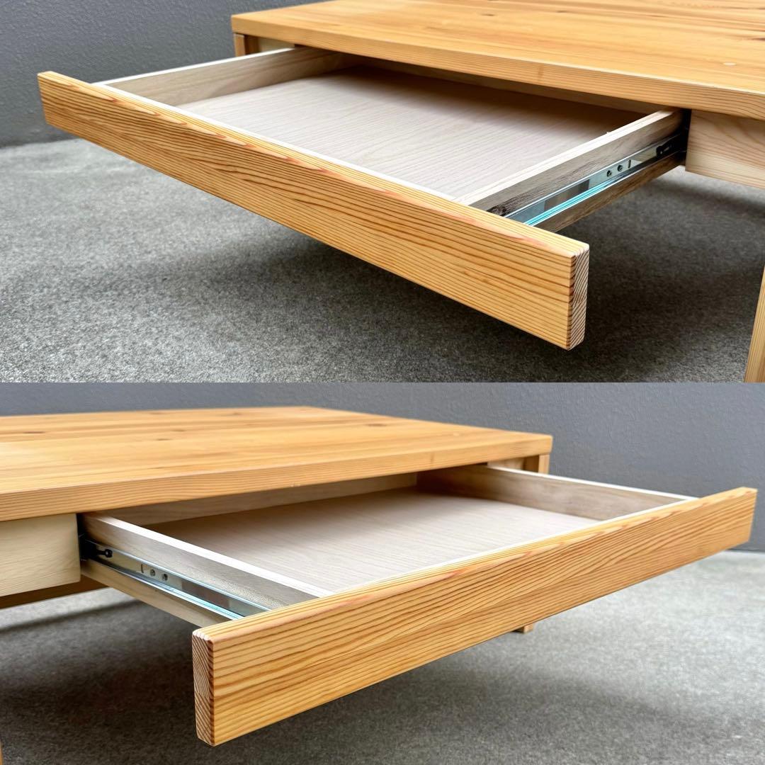 希少✴︎無印良品 パイン センターテーブル デスク 文机 ローテーブル 引出し付