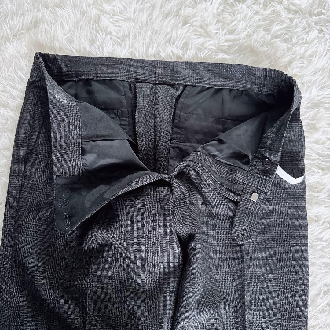 【スーツセレクト】4S スリーピース スーツ グレー チェック AB6 手洗い可