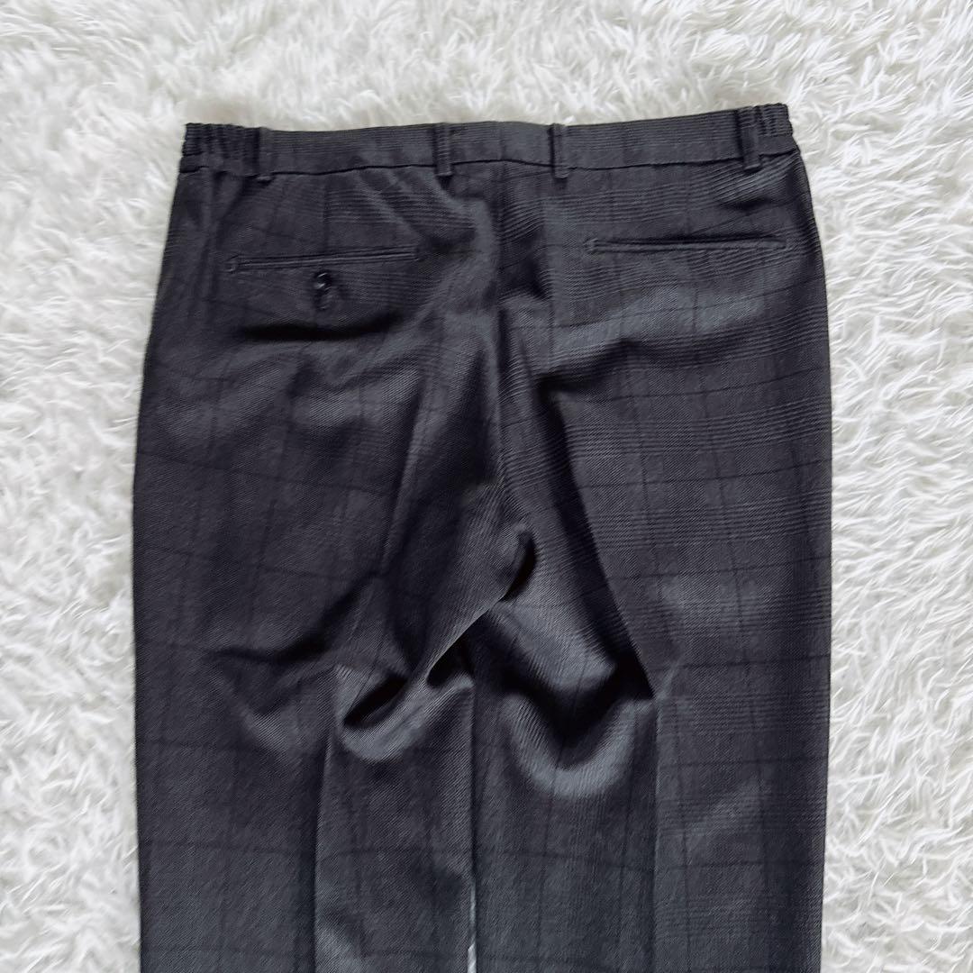 【スーツセレクト】4S スリーピース スーツ グレー チェック AB6 手洗い可