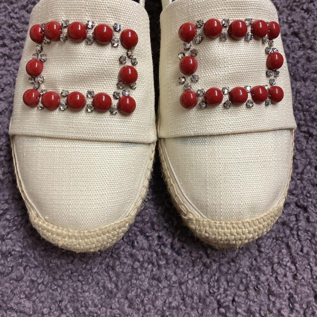 ロジェヴィヴィエ　エスパドリーユ　ストーン付き　サイズ37