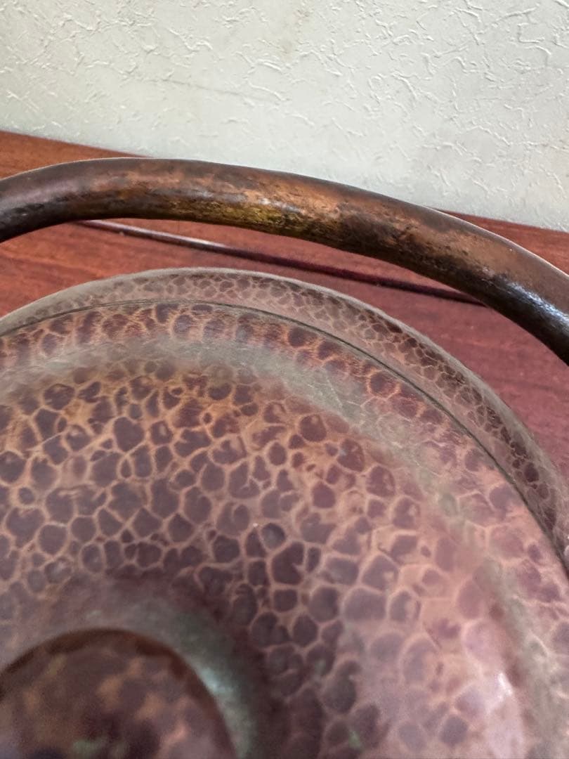 山川堂製　銅製　やかん　職人手作り　アンティーク銅本体は槌目して作られ　茶道