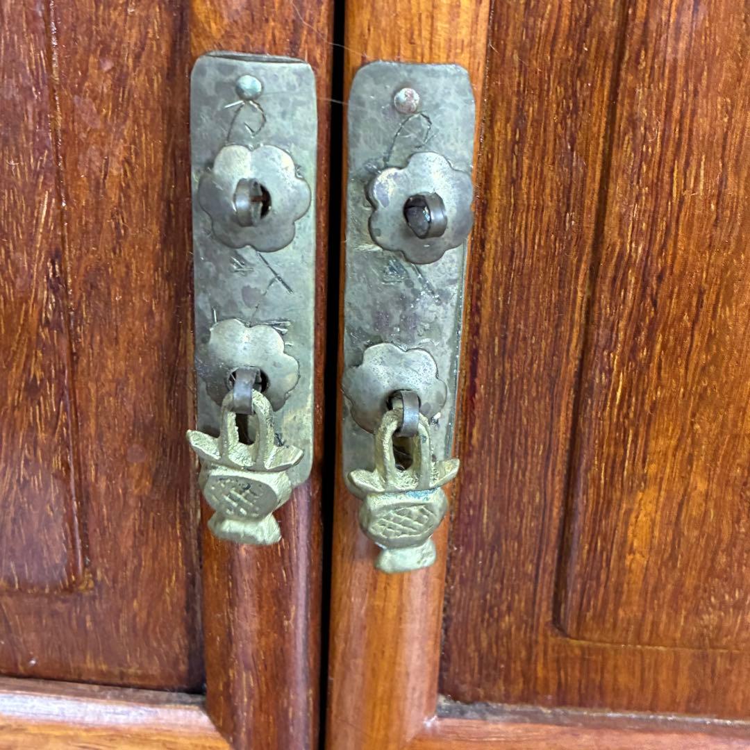 【送料込】和風家具　棚　唐木家具　和室民芸家具　アンティーク　昭和レトロ　小物入