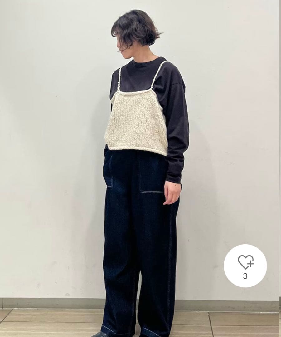 新品　かぐれ　今季　 2025秋冬　アルパカウールブークレニットキャミソール