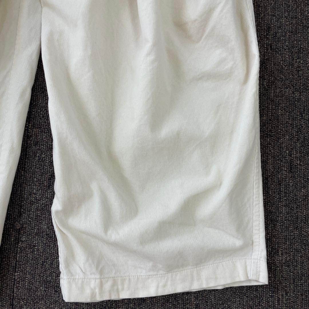 ミズイロインド コーデュロイワイドカーゴパンツ イージー タック アイボリー