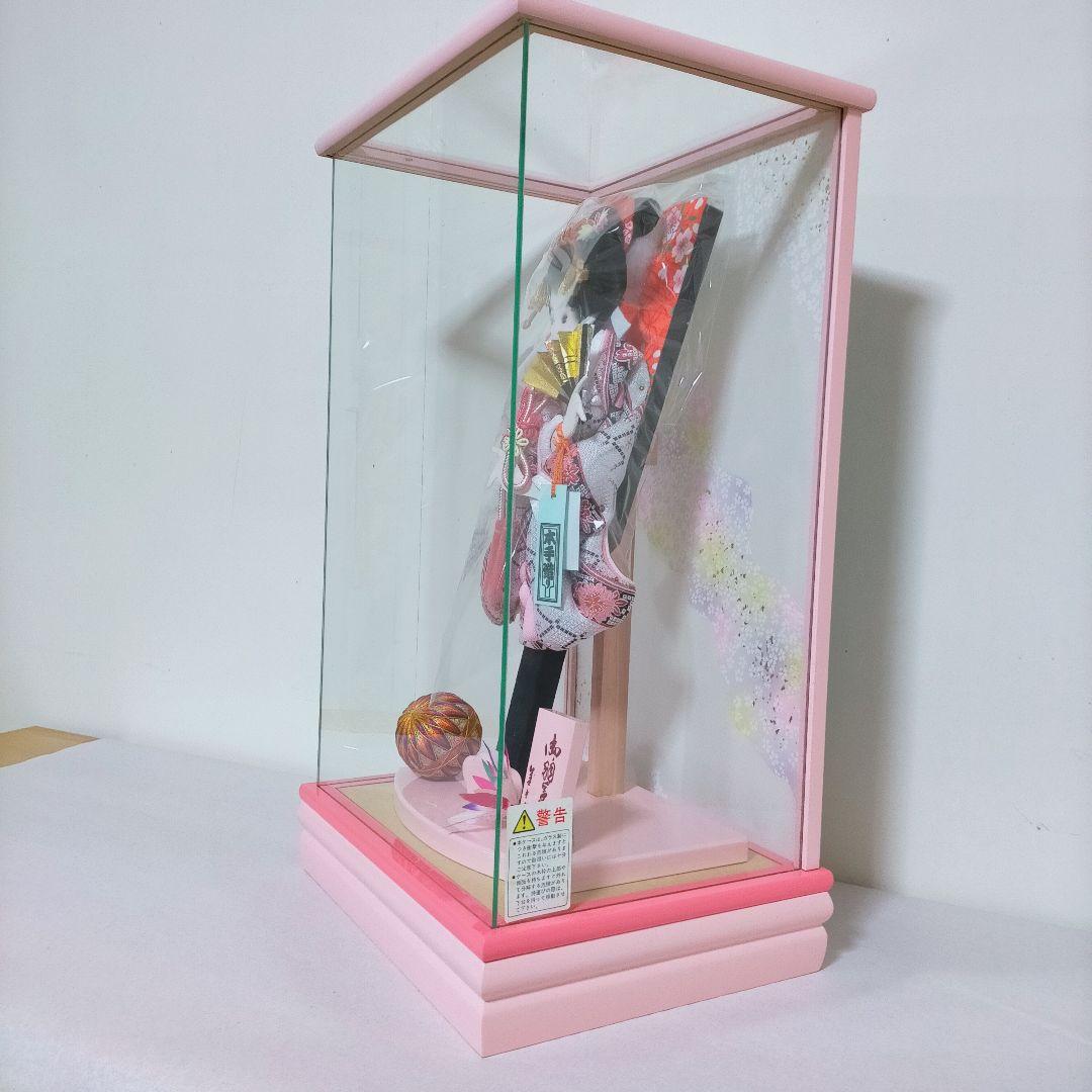 羽子板13号  パノラマ ガラスケース 桃 道明寺 金襴