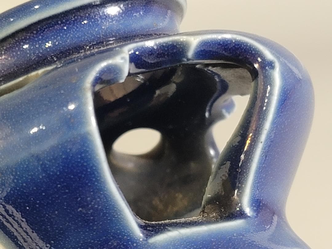 古伊万里 瑠璃 盃台 二件 DT463