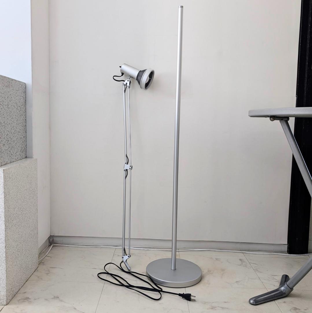 ビンテージ 無印 90年代 スチールメッシュ×アルミ スタンドライト 照明 希少