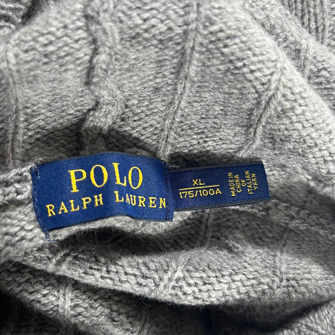 ✨美品 ポロラルフローレン 希少 ケープニット ケーブル レザーベルト希少XL