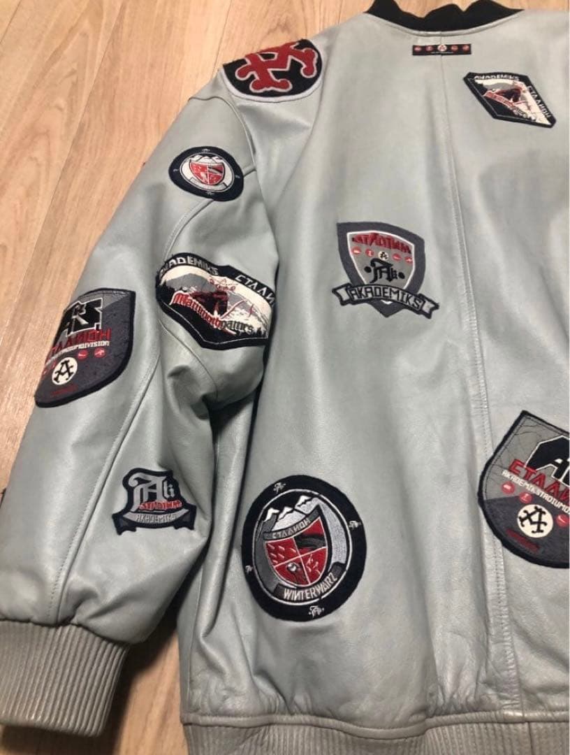 激レア AKADEMIKS 本革 レザー スタジャン ジャケット bboy