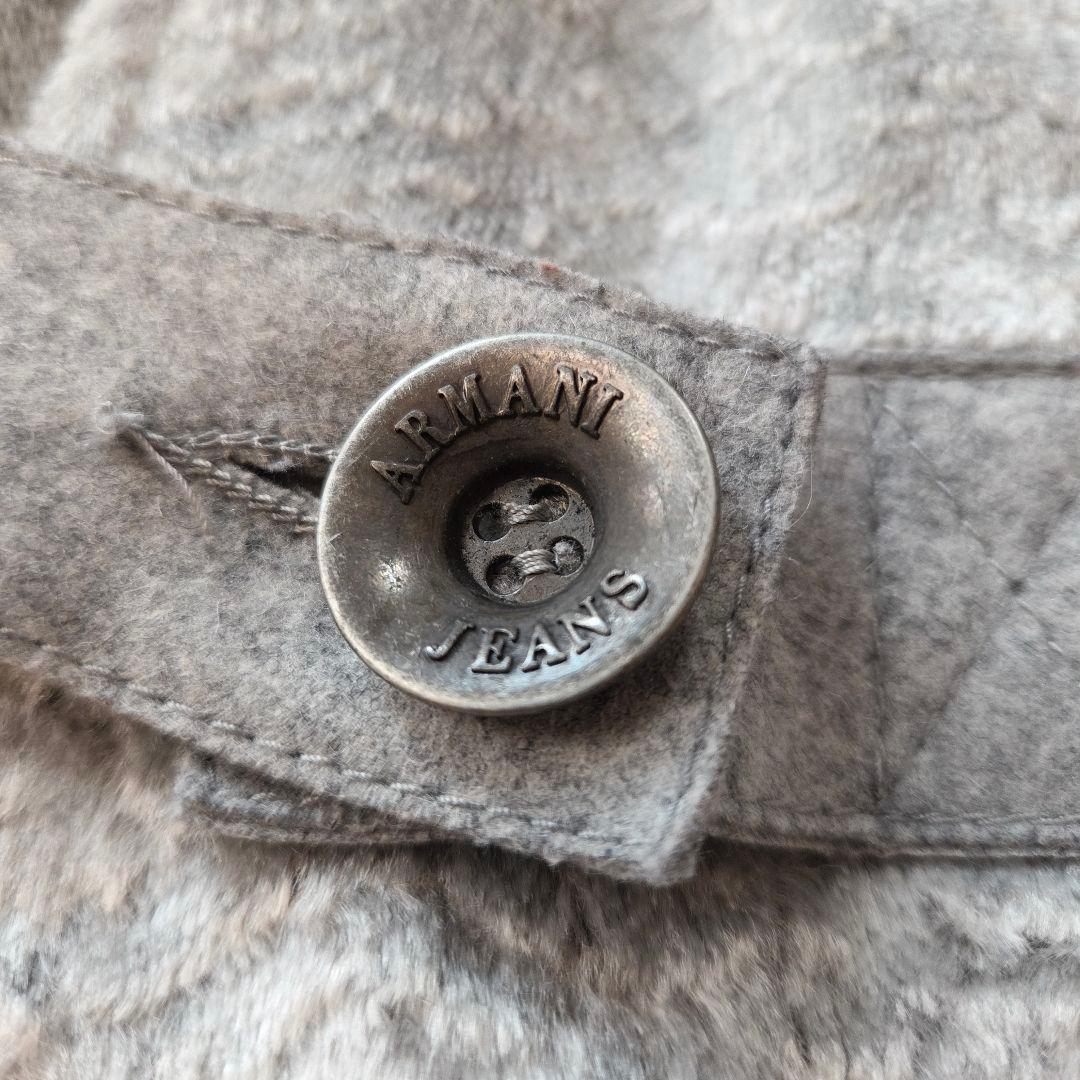 ARMANI JEANS リアルファー襟 ショートジャケット グレー系 42