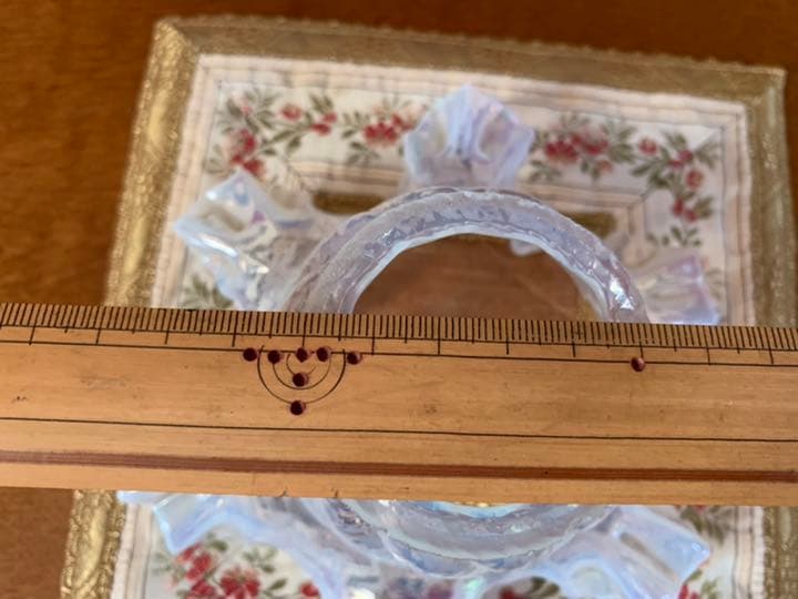 アンティーク　オパールセント　ガラスランプシェード