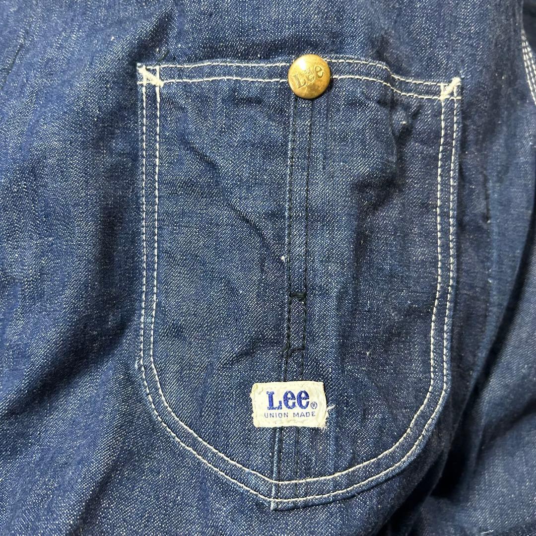 ビッグサイズ　Lee 91-J カバーオール デニム 濃紺 　ワンウオッシュ