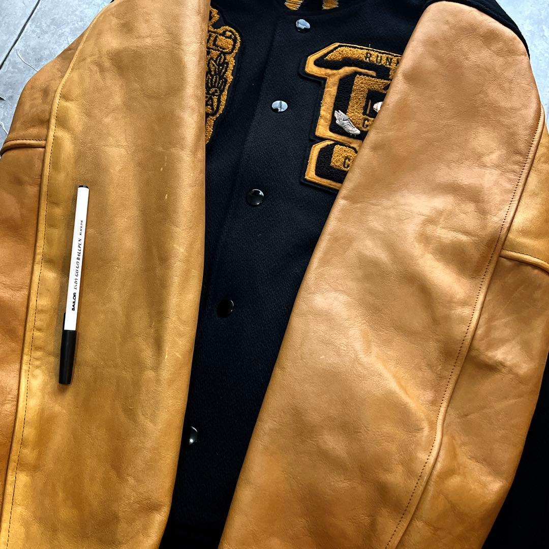 希少L ビームス　アームライン羊革　アワード スタジアムジャンパー スタジャン