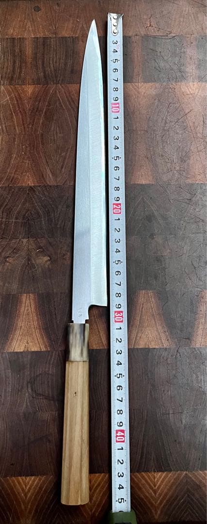 堺打ち刃物　青鋼　紋　鍛錬　柳刃　刺身　尺　300mm 包丁　和包丁　刃紋