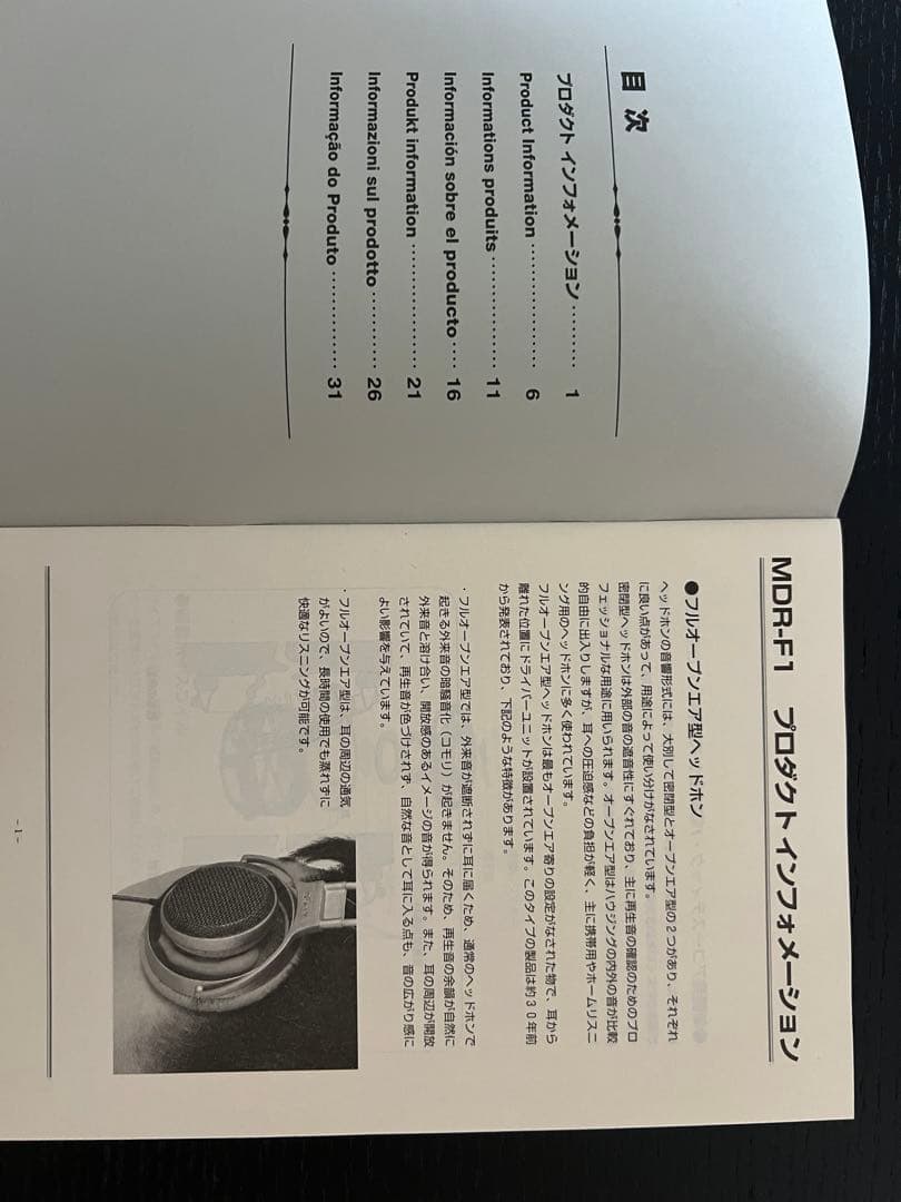 【希少】SONY MDR-F1 ステレオヘッドフォン　説明書付き