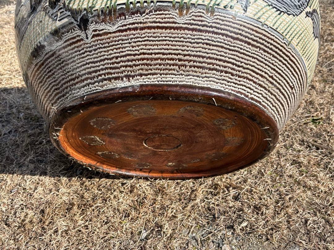 専用出品です。 大型火鉢　装飾的な模様の 陶器　昭和初期　昭和レトロ