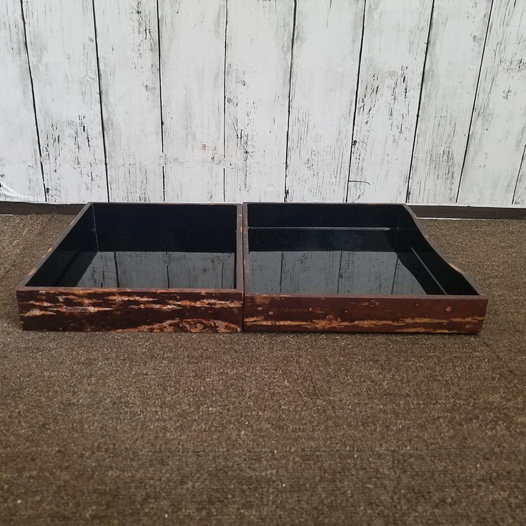 桜皮(かば)細工 内塗り硯箱 花籠細工　秋田県角館伝統工芸品