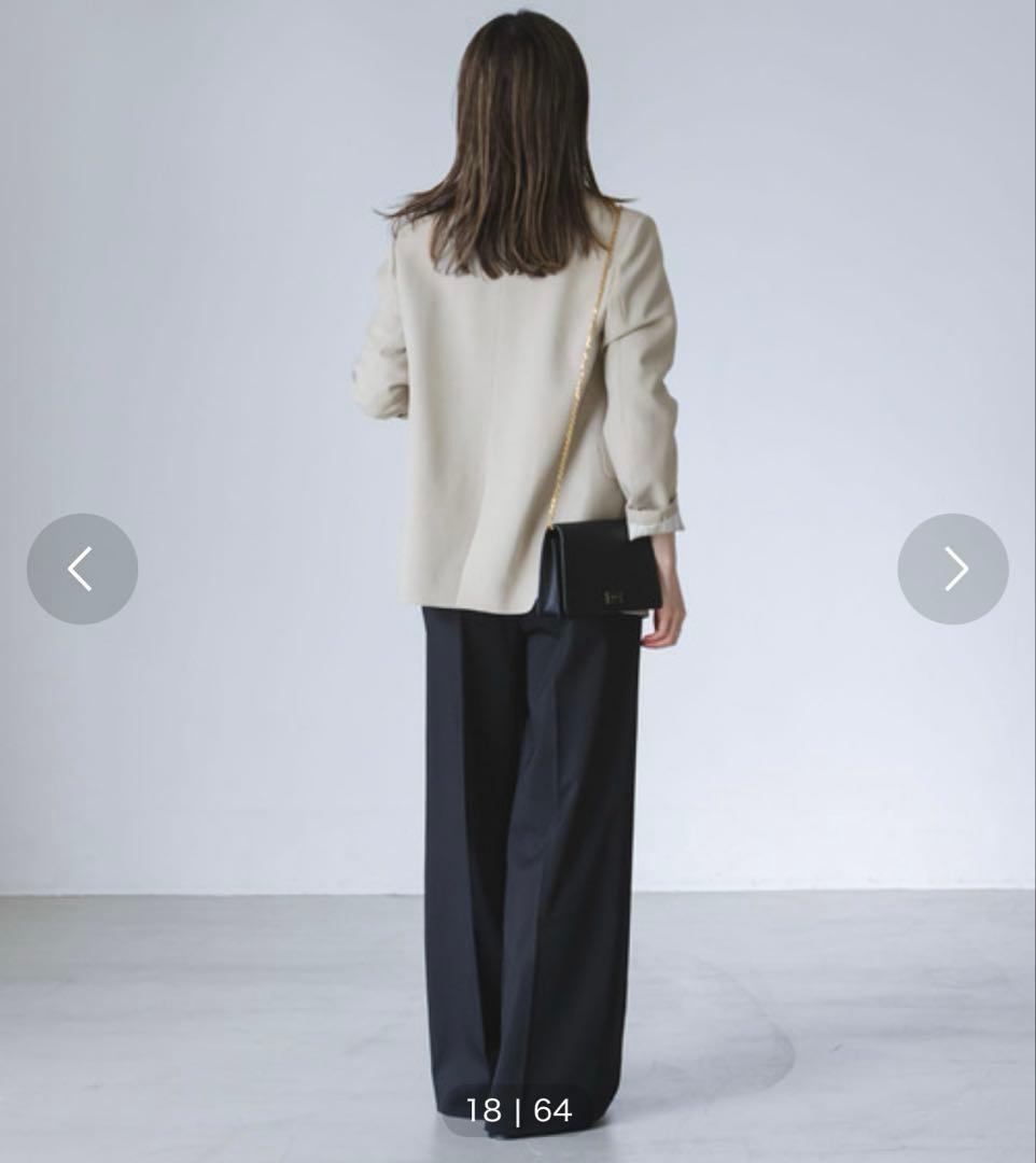 NOBLE ウールMIXツイルピークドラペルジャケット ベージュ 34