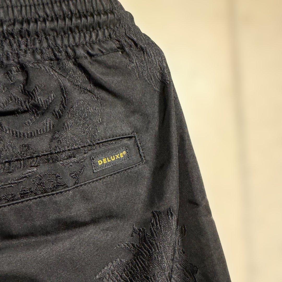 DELUXE x EVISEN メンズ ブラック サテン セットアップ XL