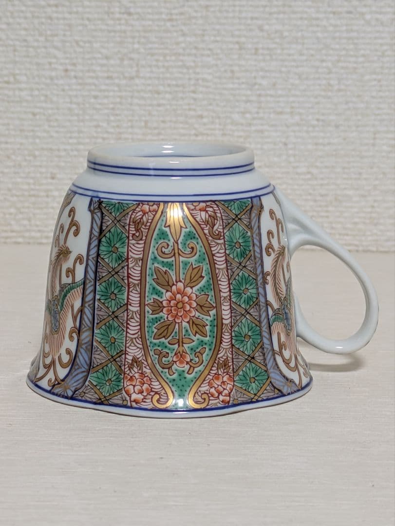 有田焼　弥左ヱ門窯　珈琲碗皿と中皿　錦山水　各5客セット　未使用美品