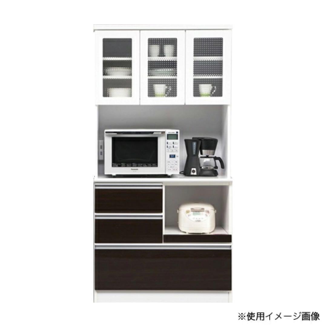 （⭐︎くうさん⭐︎専用）食器棚 ホワイト/ブラウン ガラス扉付き