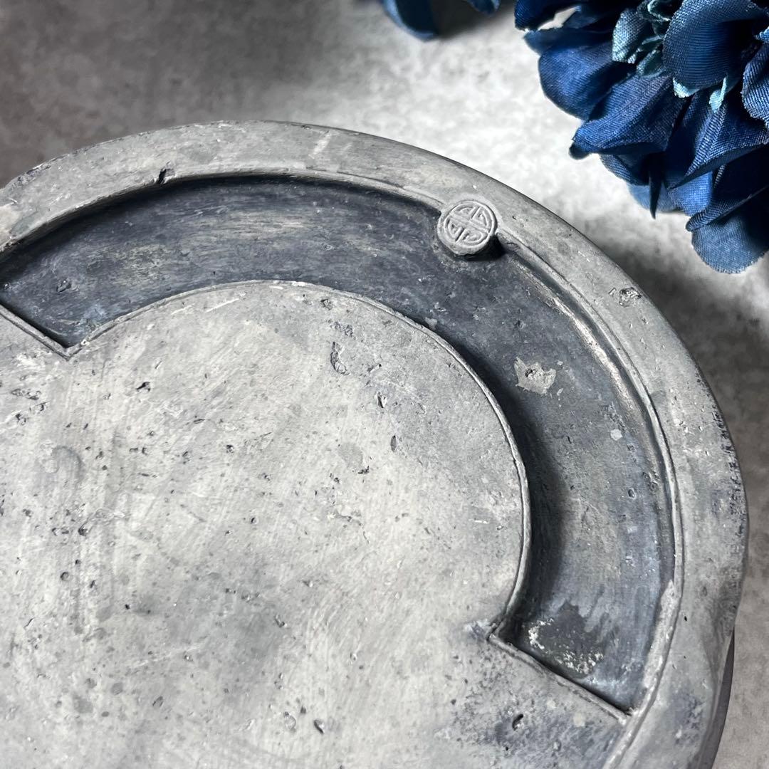 【美術館級】中国 蓮花文軒丸瓦硯 6-8世紀 南北朝瓦硯 連弁瓦 軒丸瓦 鐙瓦