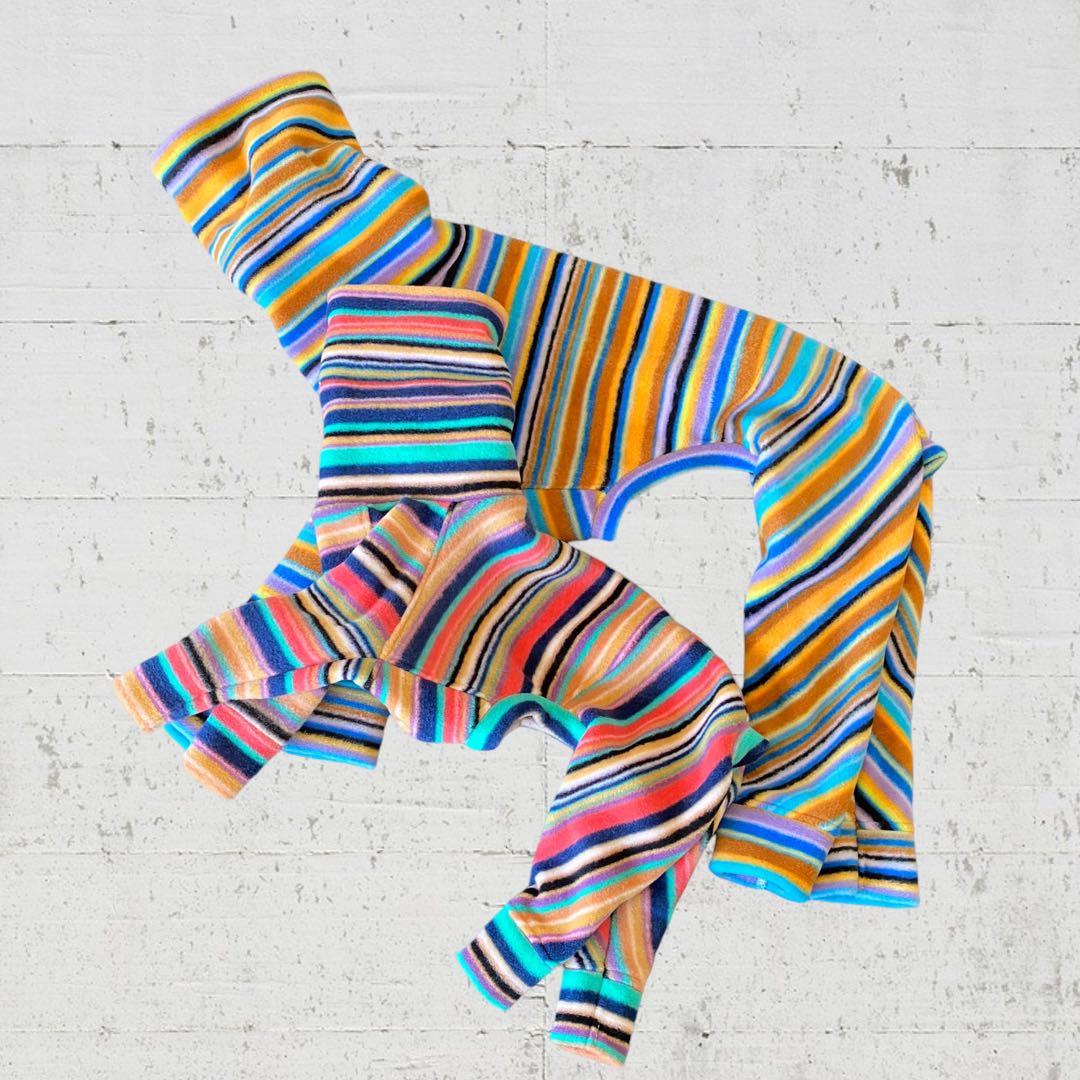 ⑥マルチカラーフリース カバーオール