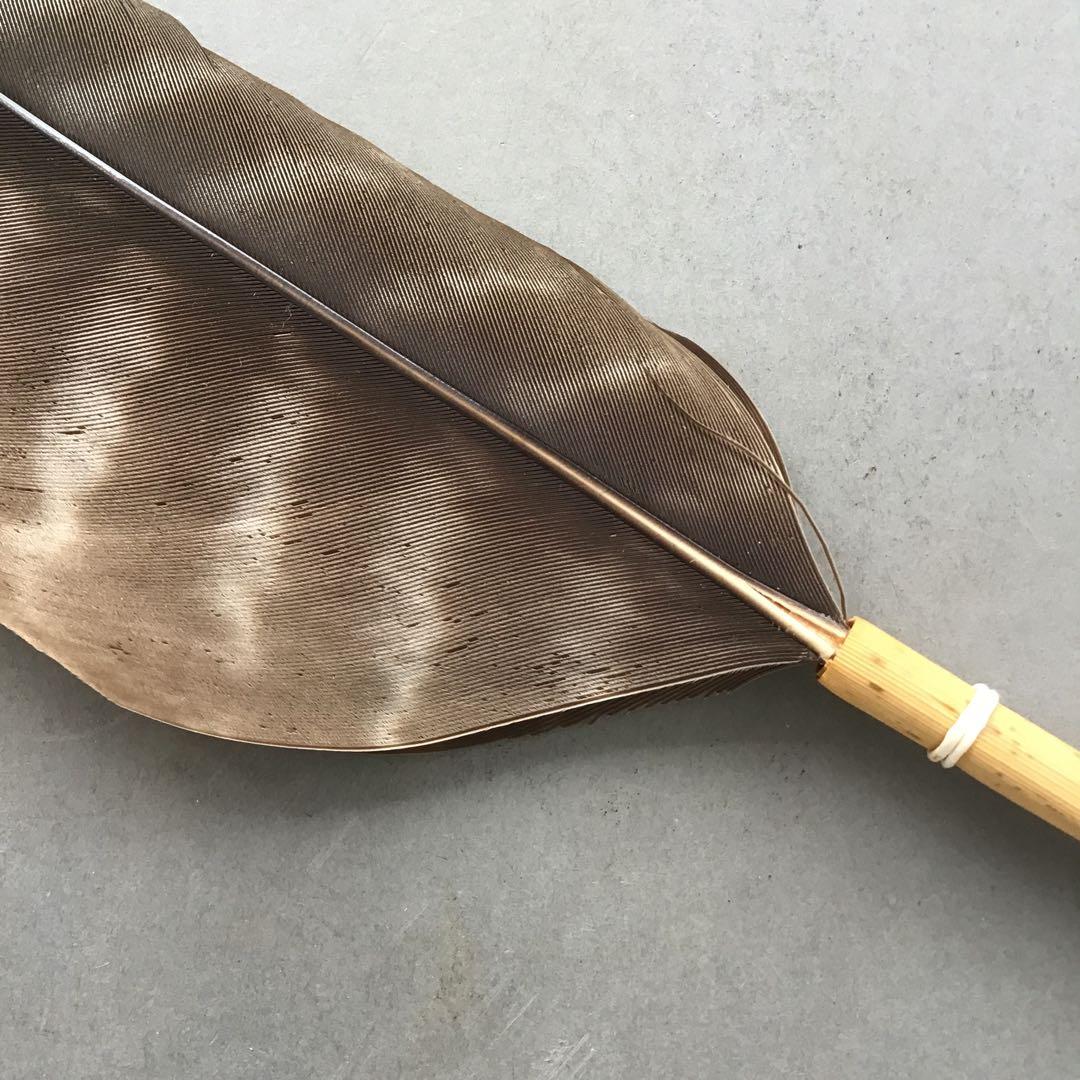 茶道具　羽箒　三ツ羽根(犬鷲一双)炉用•風炉用　紙箱　S28HB