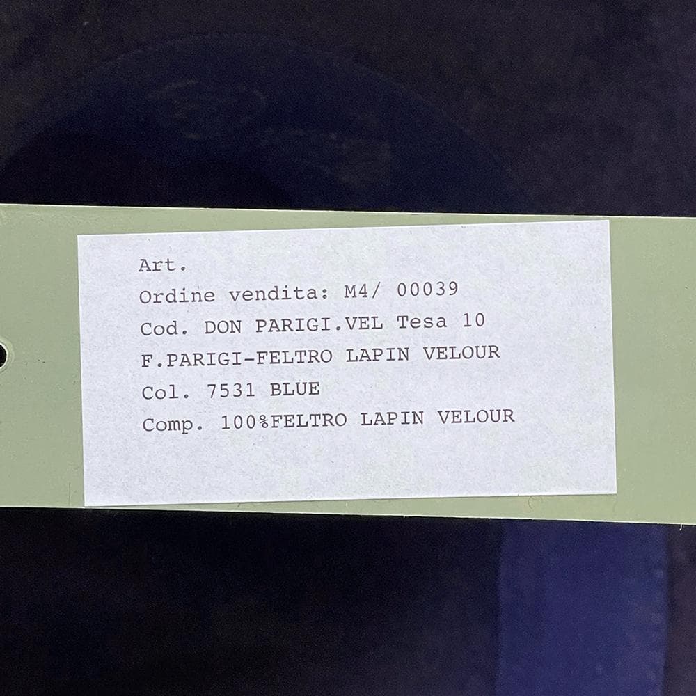 新品 イタリア製 テシ【TESI】ワイドブリム 兎毛 フェルトハット 濃紺 57