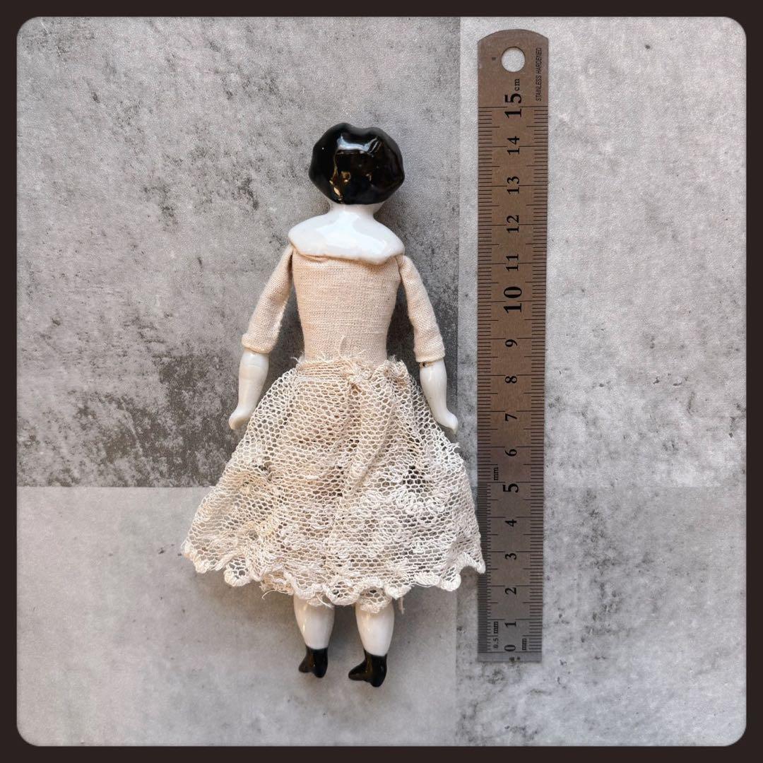 レアアンティーク チャイナヘッドドール　フラットトップ ビスクドール