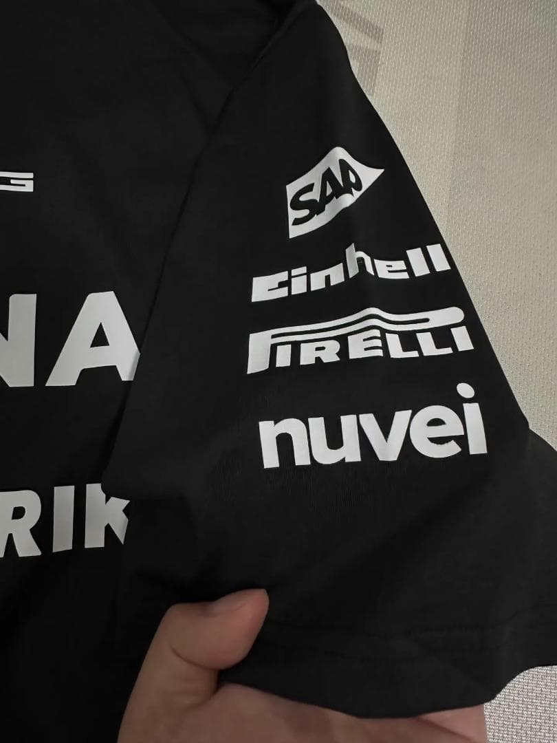 2025 年メルセデス F1 ブラック POLO シャツ レーシングウェア