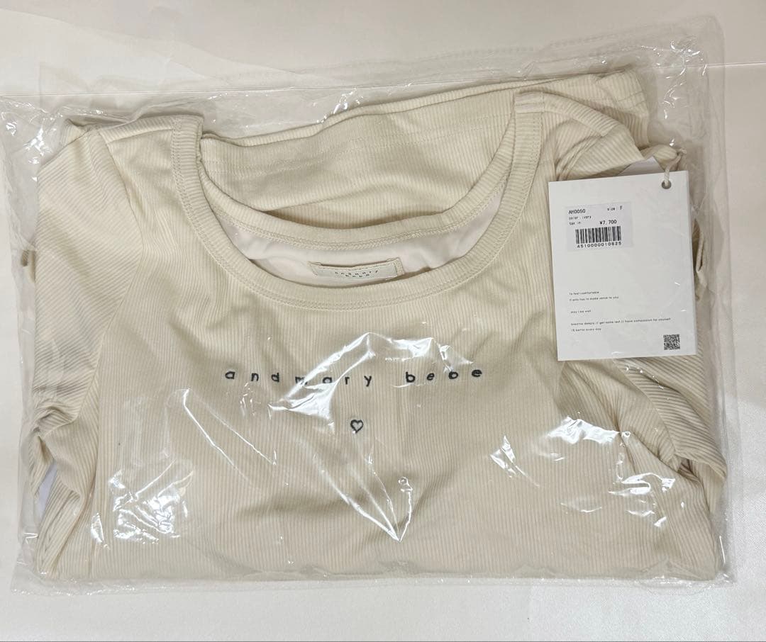 トップス andmary Mybebe logo tops ivory
