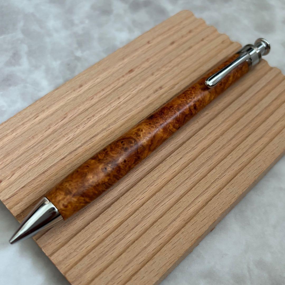 【24時間以内発送】工房楔 花梨 こぶ杢 上杢 真鍮パイプ シャープペンシル