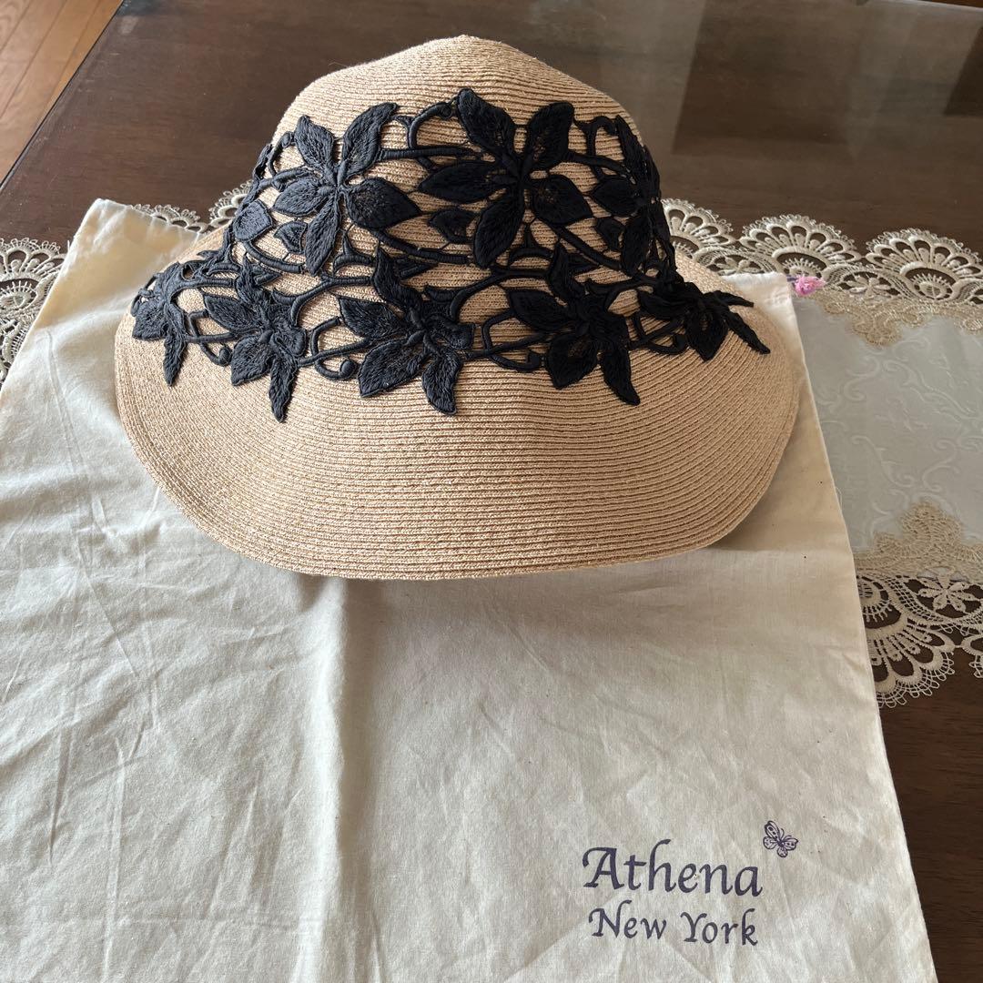 美品　アシーナニューヨーク　レース麦わら帽子